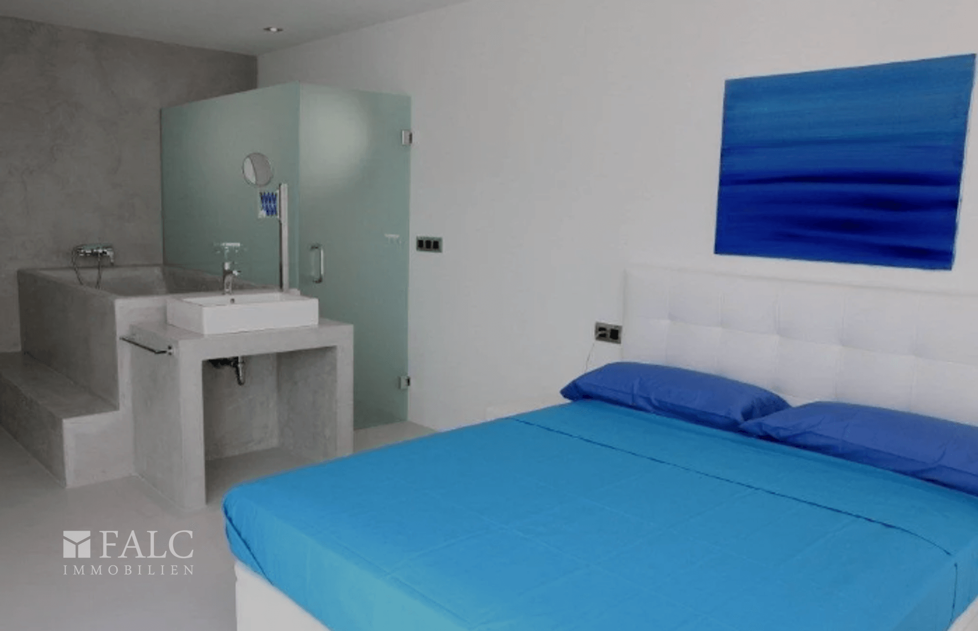Schlafzimmer mit Bad